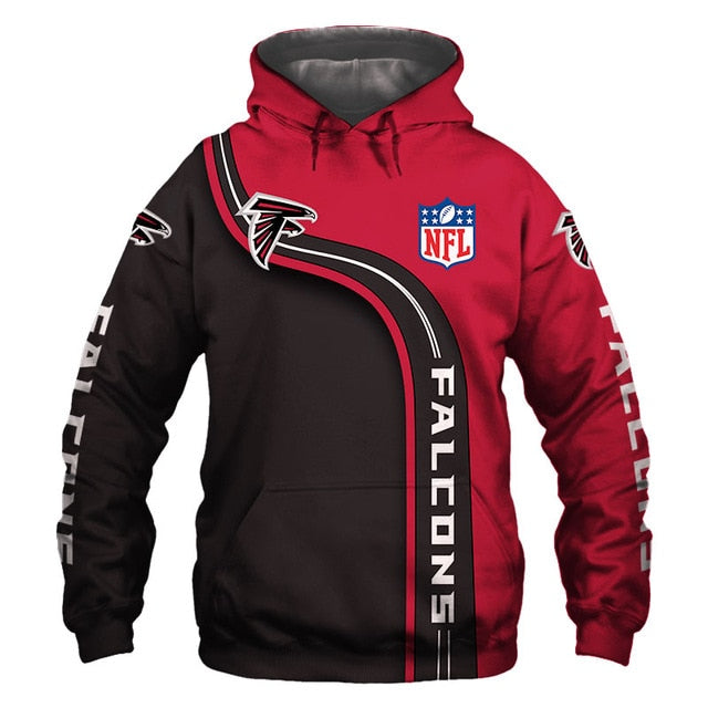 Atlanta Falcons Curved Stripes 3D Hoodie