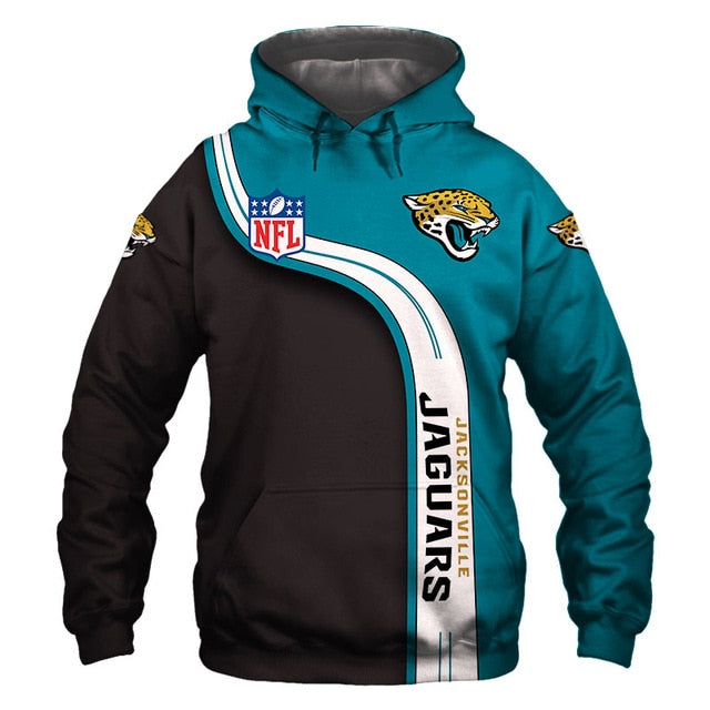 Jacksonville Jaguars Curved Stripes 3D Hoodie