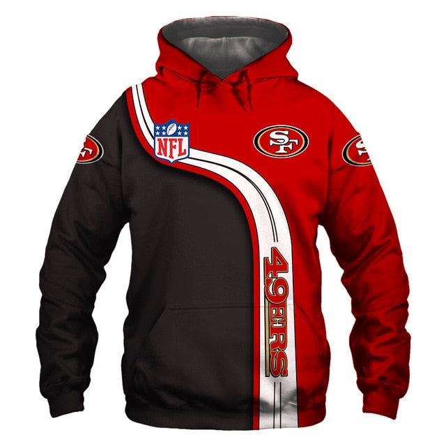 San Francisco 49ers Curved Stripes 3D Hoodie