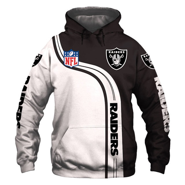 LAs Vegas Raider Curved Stripes 3D Hoodie