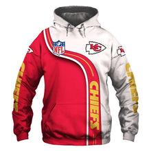 Load image into Gallery viewer, Kansas City Chiefs Curved Stripes 3D Hoodie