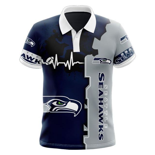 Seattle Seahawks Beating Curve Polo Shirt