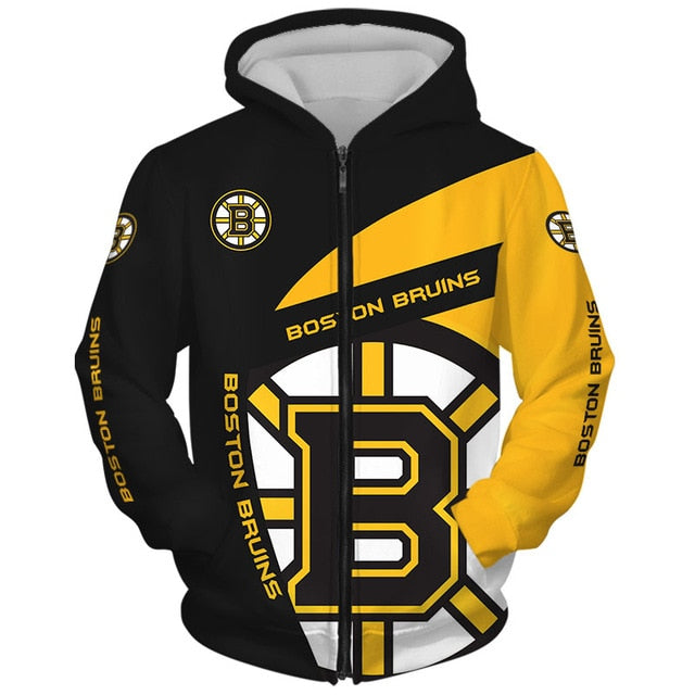Boston Bruins 3D Zipper Hoodie