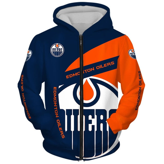 Edmonton Oilers 3D Zipper Hoodie