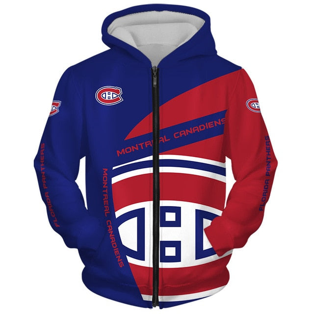 Montreal Canadiens 3D Zipper Hoodie