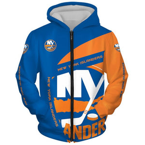 New York Islanders 3D Zipper Hoodie
