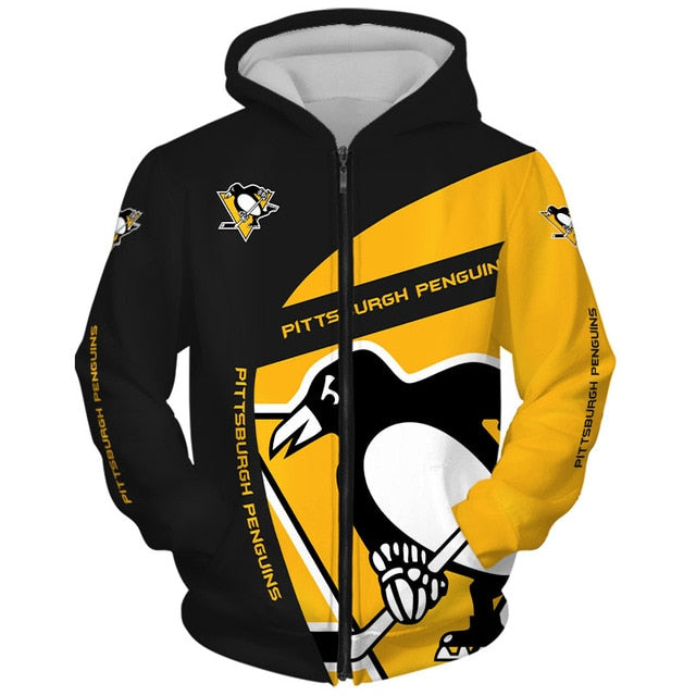 Pittsburgh Penguins 3D Zipper Hoodie