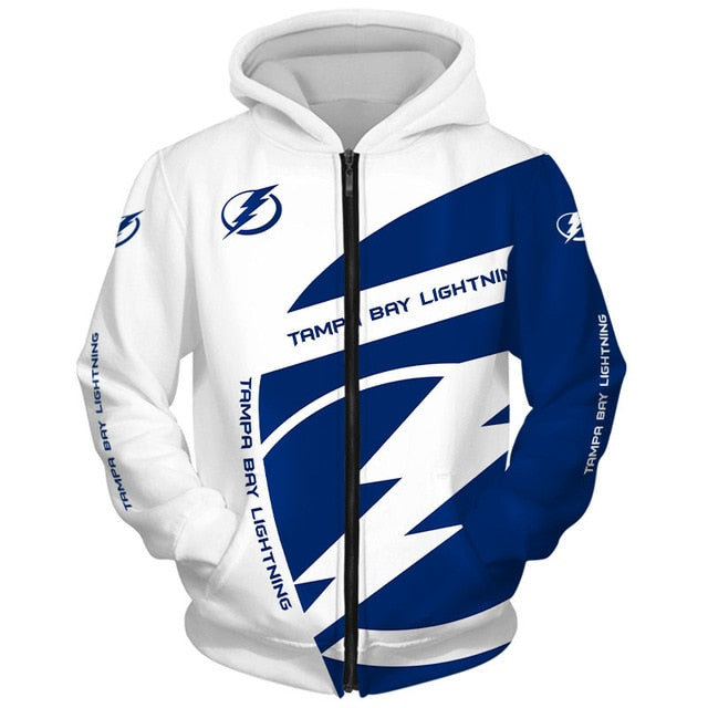 Tampa Bay Lightning 3D Zipper Hoodie