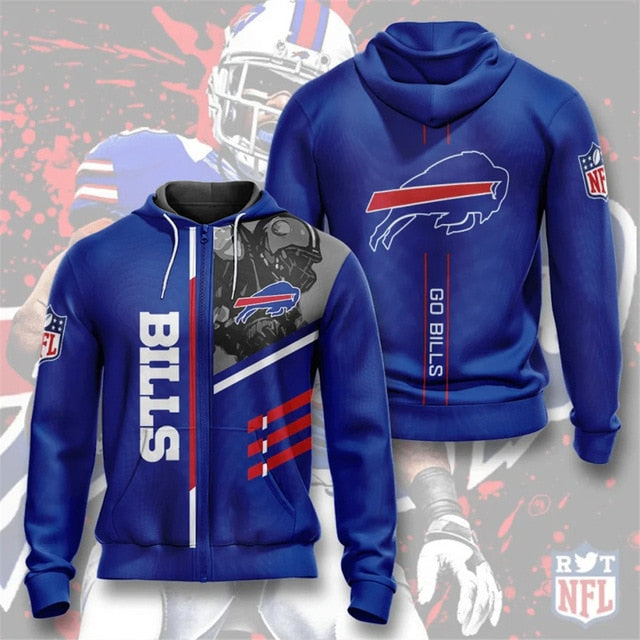 Buffalo Bills Casual Zipper Hoodie