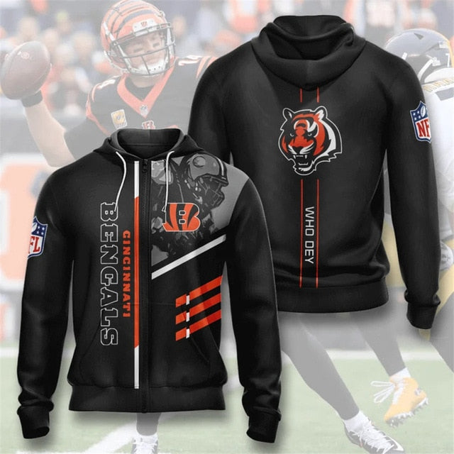 Cincinnati Bengals Casual Zipper Hoodie