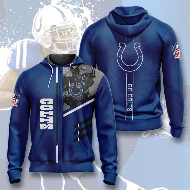 Indianapolis Colts Casual Zipper Hoodie