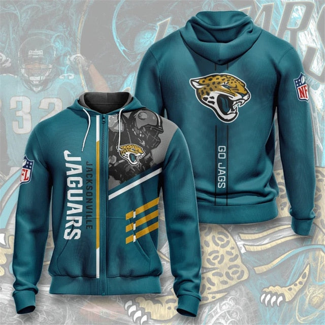 Jacksonville Jaguars Casual Zipper Hoodie