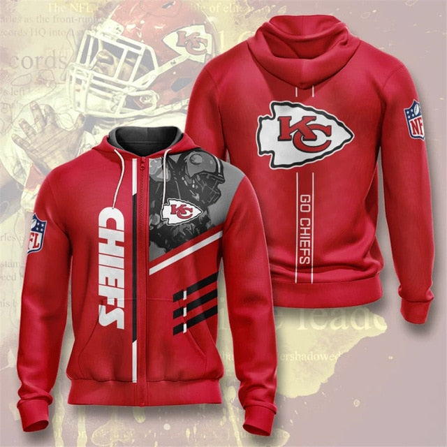 Kansas City Chiefs Casual Zipper Hoodie