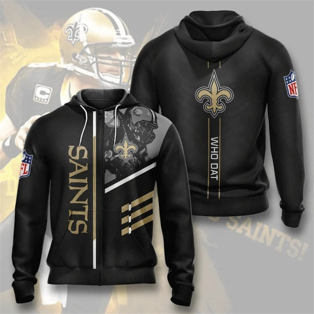 New Orleans Saints Casual Zipper Hoodie