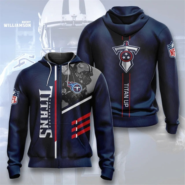 Tennessee Titans Casual Zipper Hoodie