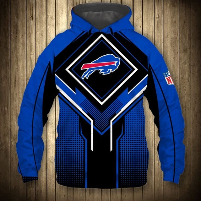 Buffalo Bills Square Lattice Casual Hoodie