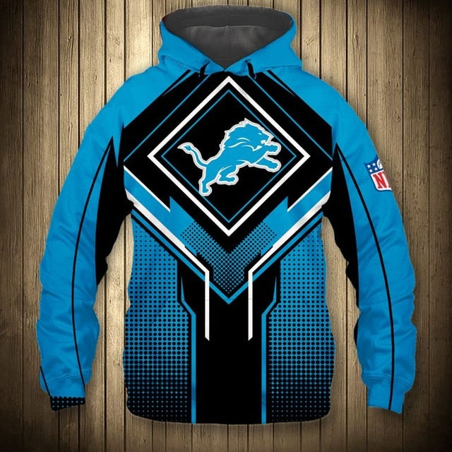 Detroit Lions Square Lattice Casual Hoodie