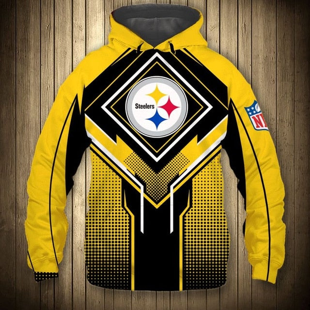 Pittsburgh Steelers Square Lattice Casual Hoodie