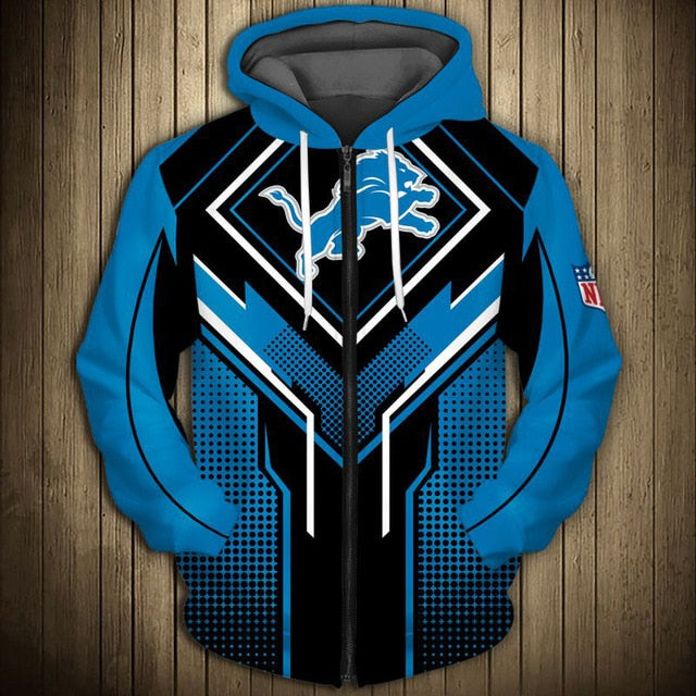 Detroit Lions Square Lattice Zipper Hoodie