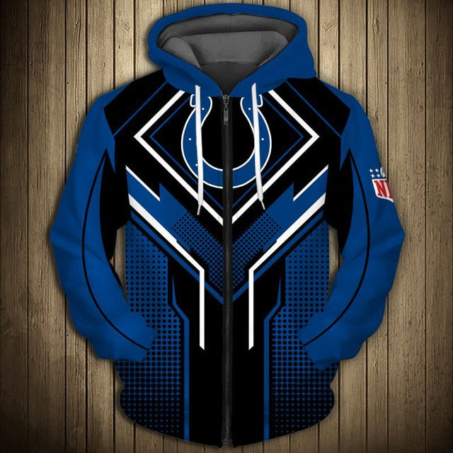 Indianapolis Colts Square Lattice Zipper Hoodie