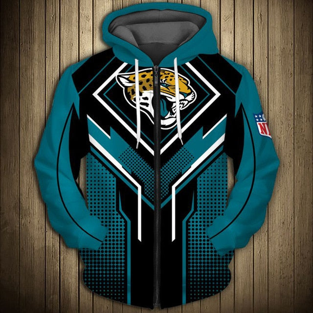 Jacksonville Jaguars Square Lattice Zipper Hoodie