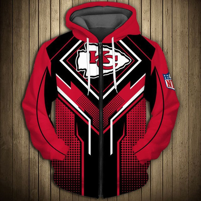 Kansas City Chiefs Square Lattice Zipper Hoodie