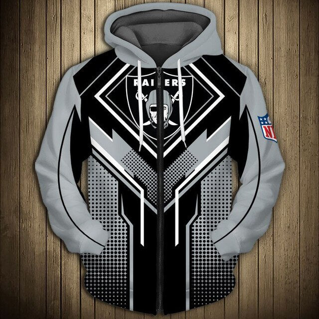 Las Vegas Raiders Square Lattice Zipper Hoodie