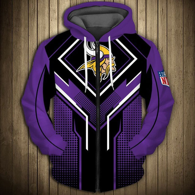 Minnesota Vikings Square Lattice Zipper Hoodie