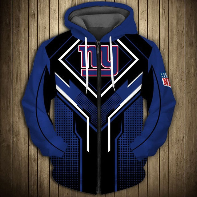 New York Giants Square Lattice Zipper Hoodie