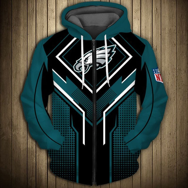 Philadelphia Eagles Square Lattice Zipper Hoodie