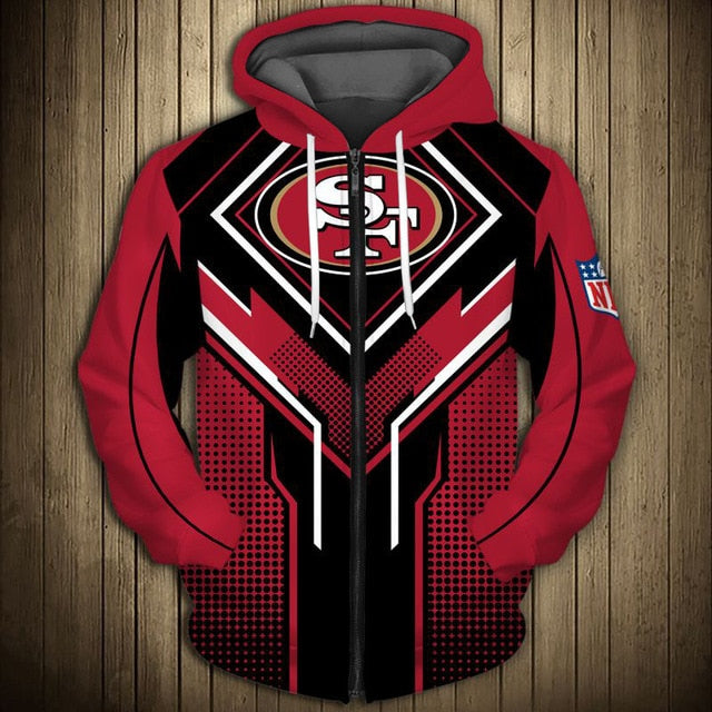 San Francisco 49ers Square Lattice Zipper Hoodie