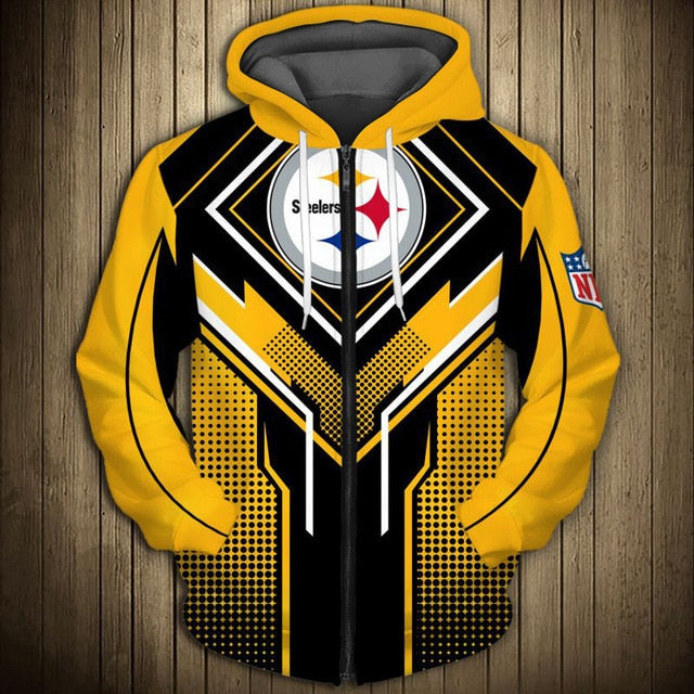 Pittsburgh Steelers Square Lattice Zipper Hoodie