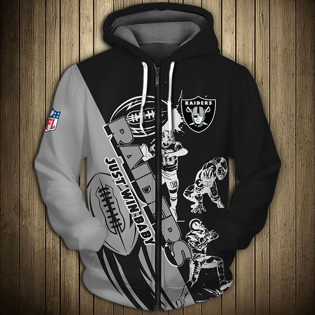 Las Vegas Raiders Casual 3D Zipper Hoodie