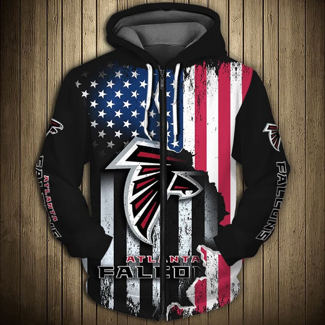 Atlanta Falcons American Flag Zipper Hoodie