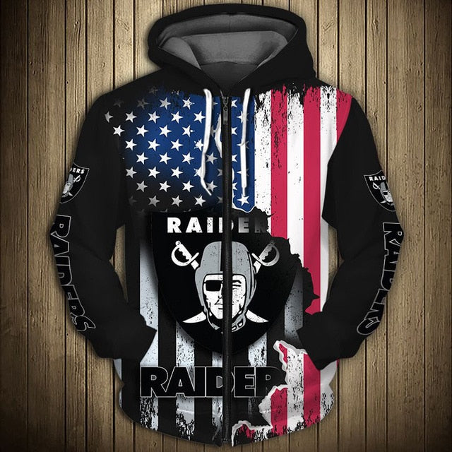 Las Vegas Raiders American Flag Zipper Hoodie