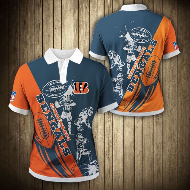 Cincinnati Bengals Casual 3D Polo Shirt