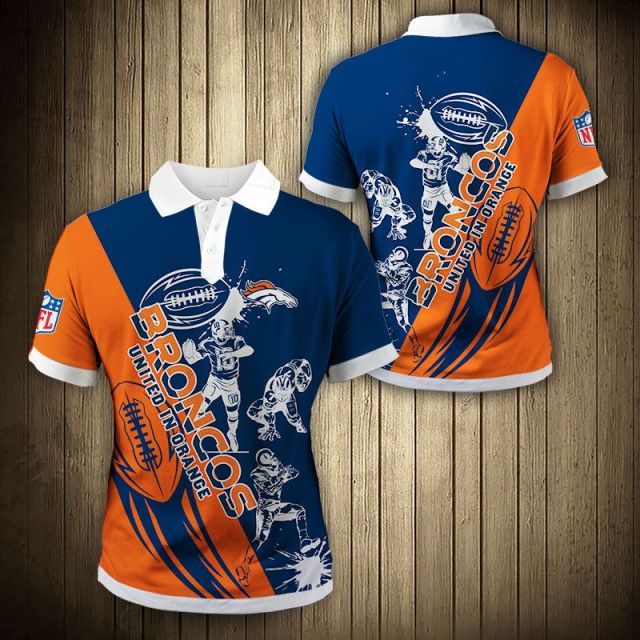 Denver Broncos Casual 3D Polo Shirt