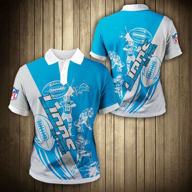 Detroit Lions Casual 3D Polo Shirt
