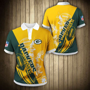 Green Bay Packers Casual 3D Polo Shirt