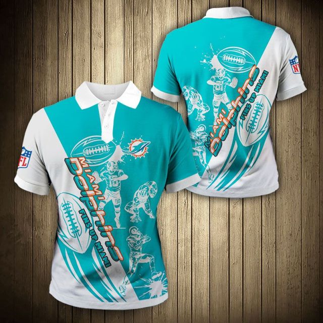 Miami Dolphins Casual 3D Polo Shirt