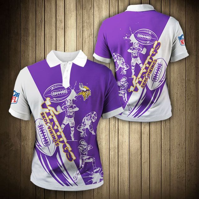 Minnesota Vikings Casual 3D Polo Shirt