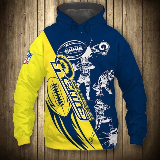 Los Angeles Rams Casual 3D Hoodie