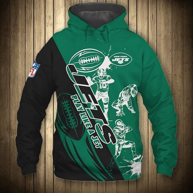 New York Jets Casual 3D Hoodie