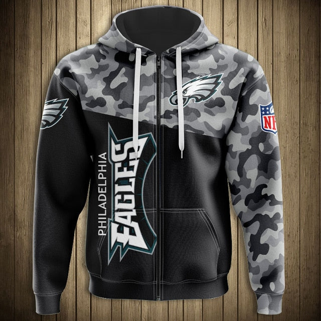 Philadelphia Eagles 3D Zipper Hoodie