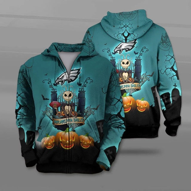 Philadelphia Eagles Halloween Zipper Hoodie