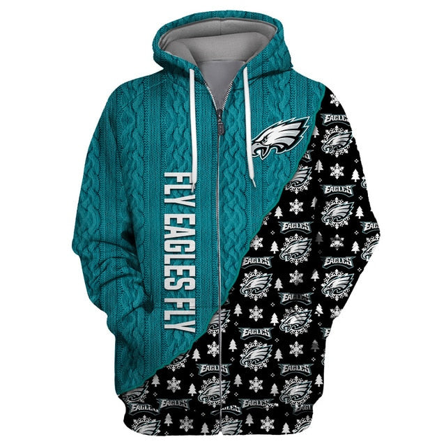 Philadelphia Eagles Cool Christmas Zipper Hoodie