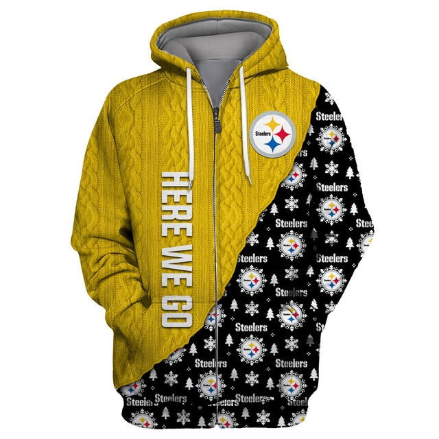 Pittsburgh Steelers Cool Christmas Zipper Hoodie