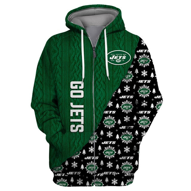 New York Jets Cool Christmas Zipper Hoodie