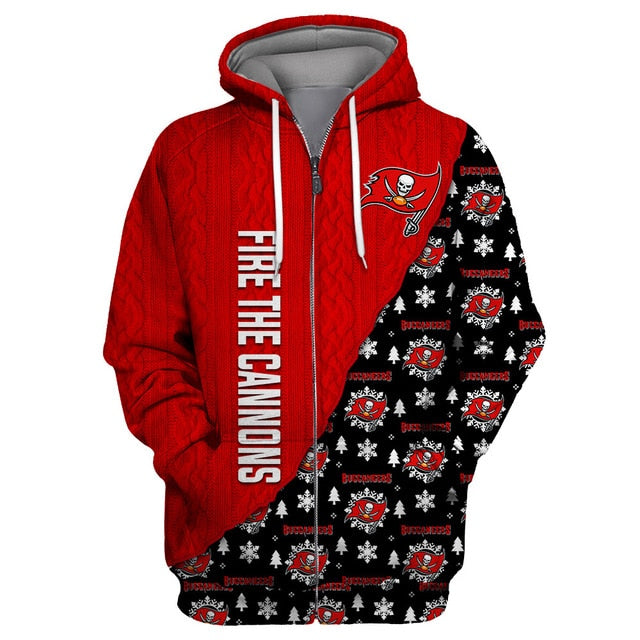 Tampa Bay Buccaneers Cool Christmas Zipper Hoodie