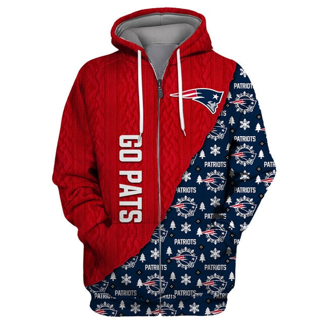 New England Patriots Cool Christmas Zipper Hoodie